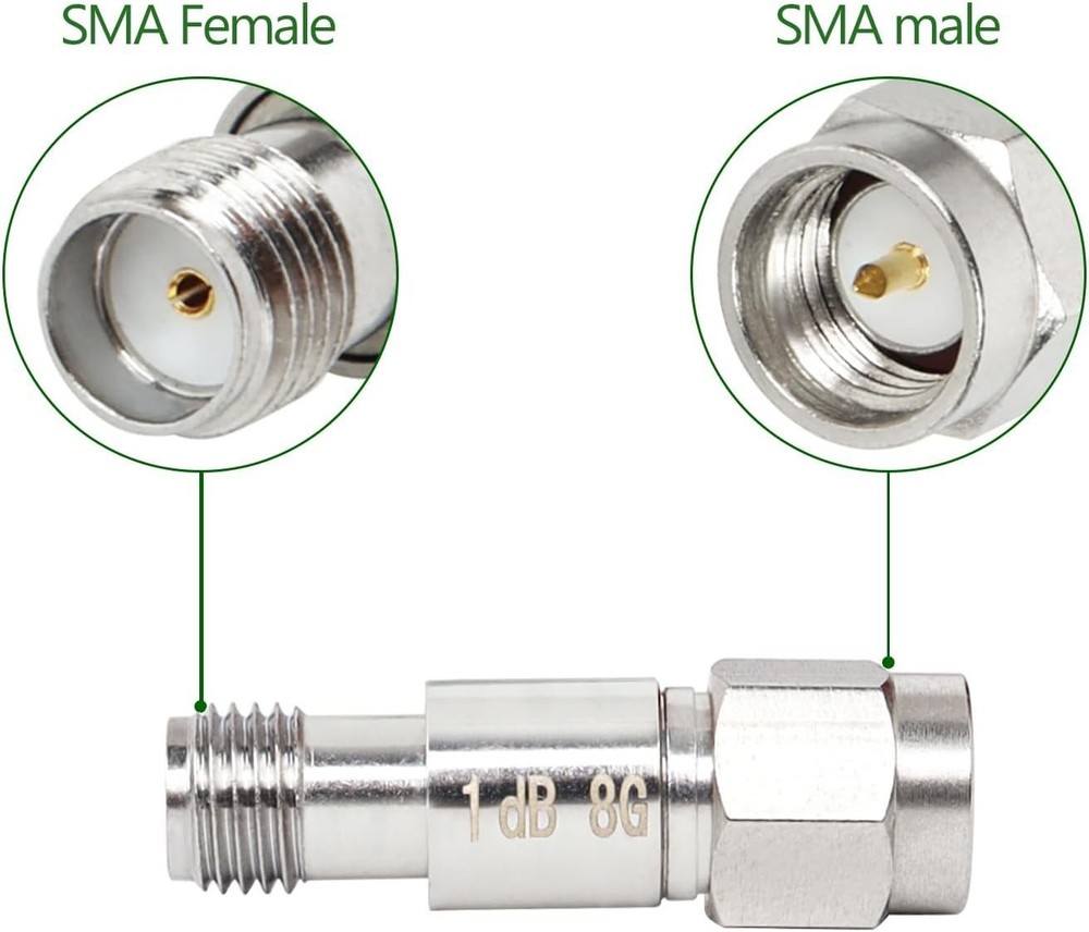 SMA Attenuator 10db 20db 5db 2W 50 Ohm DC-8GHz in-Line Provides from 1dB to 50dB