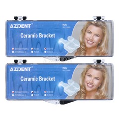 AZDENT Dental Orthodontic Ceramic Braces Bracket Roth MBT 0.018/.022 Hooks 3-4-5