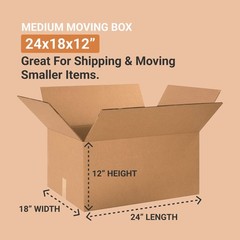 AVIDITI Shipping Double Wall Boxes Large, 24L x 18W x 12H 10-Pack | Double Corru