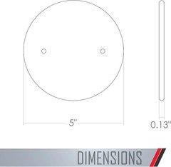 5 Inch Round Blank Cover Plate – White Metallic Metal Box Mount Decorator Style