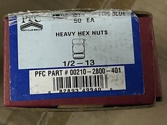 PFC HEAVY HEX NUTS 1/2″-13, STEEL, ZINC Cr+3 FINISH, ASTM A563 (BOX OF 50)