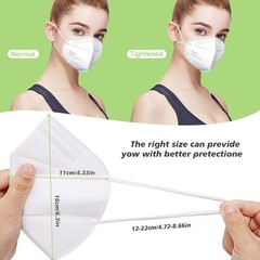 50 Pcs 5-Layer Disposable Face Masks for Adults – White, Lightweight Protection