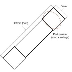 Pack of 5, 5X20mm 2A 125v/250v Fast Blow Ceramic Fuses, F2A, 2 amp (3/16 inch X
