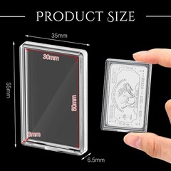 Batiyeer 100 Pcs 1 oz Silver Bar Case Holder 2.16 x 1.37 x 2.4 inches,