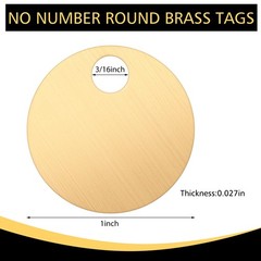100 Pcs 1 Inch Round Brass Tags Blank Metal Stamping Key Brass Tags