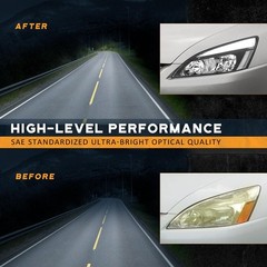 Headlights 2003-2007 Honda Accord Coupe Sedan Chrome Amber Reflector Pair
