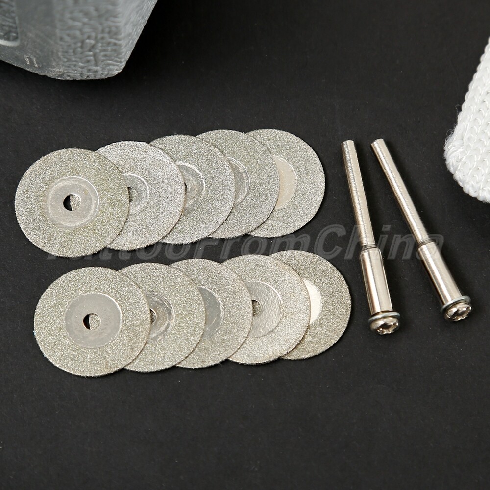 10x 20mm Mini Diamond Tipped Cut Off Disc Wheel for Rotary Tool Stone Cutting