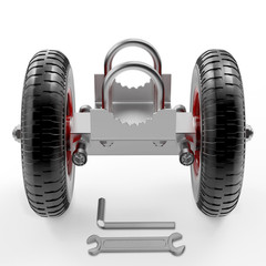 8-Inch Rolling Gate Wheels, Double U-Bolts Heavy Duty Gate Rollers, Sliding Gate