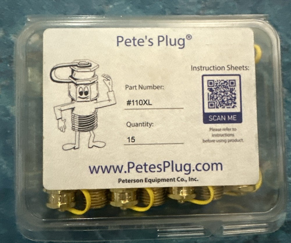 Petes Plug 1/4″ MNPT x 3″ Long Temperature Pressure New Box Of 15