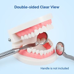 6x Dental Double Sided Mouth Mirror Front Surface 5# Simple Stainless Steel