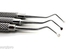 NEW DENTAL EXCAVATOR SET OF 3 RESTORATIVE SPOON DOUBLE ENDED PREMIUM INSTRUMENTS