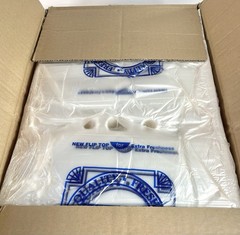 CASE OF 2000 Deli Saddle Pack Bags Extra Large HDPE Imprinted BLUE, 10 1/2” x 8”