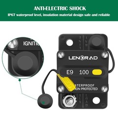 100 Amp Marine Circuit Breaker Resettable 100A with Manual Reset Switch Butto…