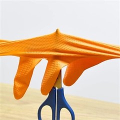 Heavy Duty Nitrile Gloves 8Mil – Textured Orange Mechanic Work Gloves