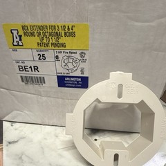 Arlington BE1R Box Extender 3-1/2″ & 4″ Round/Octagon 2hr FR White 25