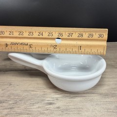 Revol France White Porcelain Single Handle Ramekins Set of 2 Individual Dishes