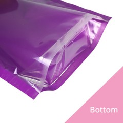 3~51.2oz Glossy Clear Front Color Inside Silver Back Foil Stand up Zip Lock Bag