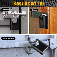 DELSWIN 4-Digit Combination Lock Outdoor Padlock – 1 Piece, Obsidian Black