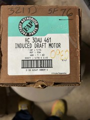 Carrier HC30AU461 Induced Draft Motor 1/15HP 460V 1ph CCW Shaft 5/16×2.45