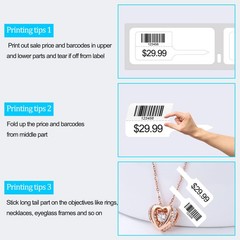 2Rolls 400 Price Tag Jewelry Labels Rat Tail 30373 for Dymo LabelWriter 400 Duo