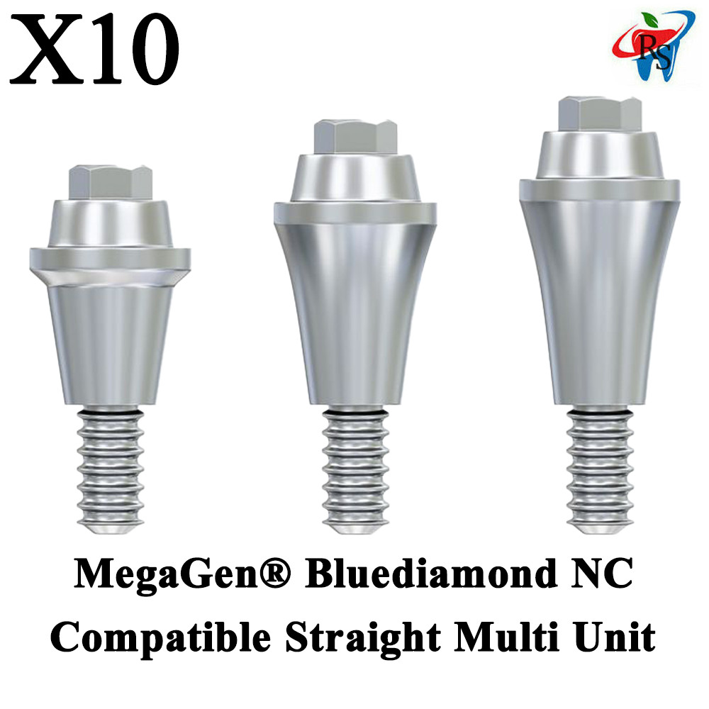 10x Dental MegaGen® Bluediamond NC Compatible Straight Multi Unit Abutments