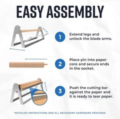 Bryco Goods – 36 Inches All Paper Roll Dispenser and Cutter Made of Heavy-Duty S