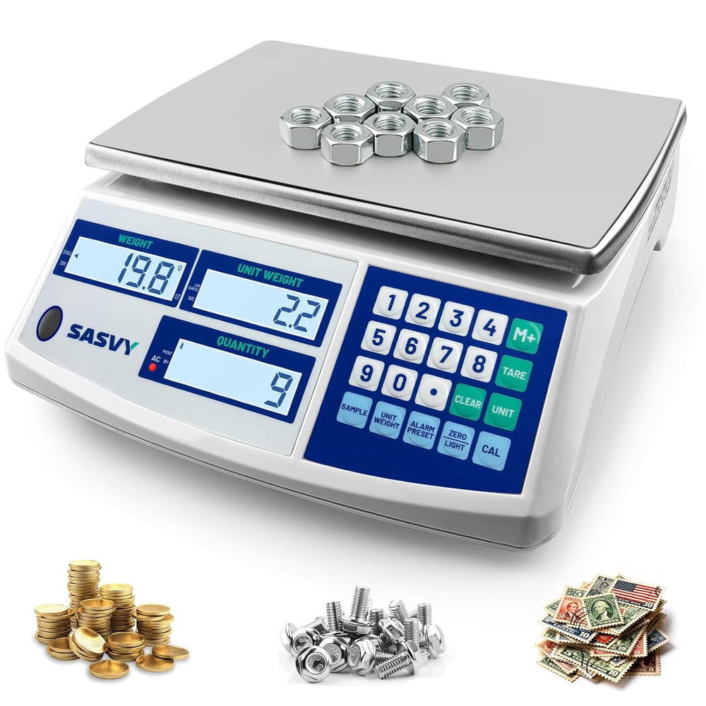 Counting Scale (66Lb/30Kg, 0.1G) Lb/Oz/Kg/G Industrial Digital Inventory Scale w