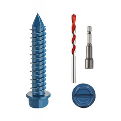 3/16″ X 1-1/4″ Concrete Screws, 100 PCS Blue Hex Washer Head Concrete Screws Anc