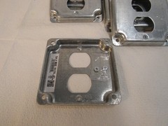 Hubbell Raco 4″ Square Cover 902C One Device Duplex Receptacle Lot of 8