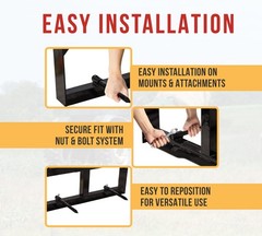 2PK 17″ Hay Bale Spear Stabilizer for Skid Steer Mount Plate for Tractor