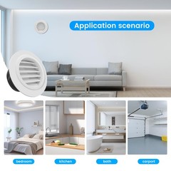 4 Inch Soffit Vents Round Vent Cover with Built-in Fly Screen for 1pack 100mm