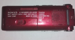 Sony ICD-UX200 Stereo Digital Voice IC Recorder USB MP3 Red TESTED