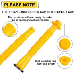 3 Pack Gas Can Spout Replacement Flexible Fuel Nozzle Vent Cap Accessories Kit