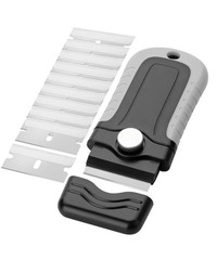 Bates- Razor Blade Scraper, Grey, Locking Scraper Set with Light Grey