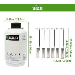 3L Liquid Nitrogen Container LN2 Tank Cryogenic Dewar Semen Flask with Straps…