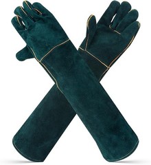 Animal Handling Gloves Leather Padding Dog Cat Scratch Protection Grabbing Glove