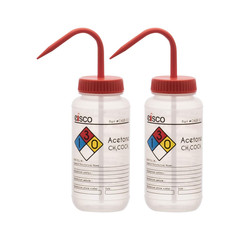 – 2 Pack Acetone Wash Bottles 500Ml with Color-Coded Chemical & Safety Labels Wi