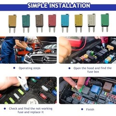 Resettable Mini Blade Fuses 5A-30A for Automotive Circuit Breaker – 8 Pack DC 12