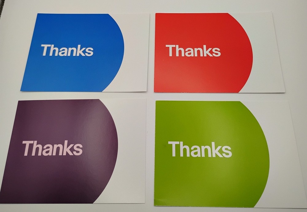 EBAY BRANDED “THANK YOU” POST CARDS in ASSORTED COLORS 4″ x 6″ 20 CT