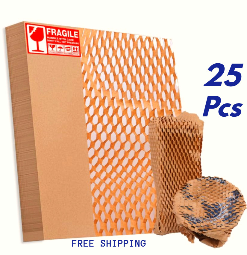 Honeycomb Packing Paper Cushion Wrap Sheets Pack Moving Shipping Kraft Supplies