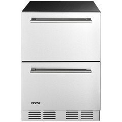 VEVOR 24 Inches Drawer Refrigerator Stainless Steel Dual Drawer Fridge for Home