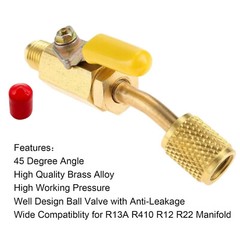 3PCS Brass Air Conditioning HVAC 1/4″ Shut Valve Adapter For AC Charging Hoses