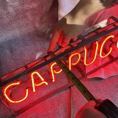 Vintage Red Neon Illuminated “CAPPUCCINO” Retail Sign Lighted Real Neon Sign