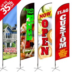 Anley Custom Feather Flag – Print Your Logo/Design Commercial Advertising Banner