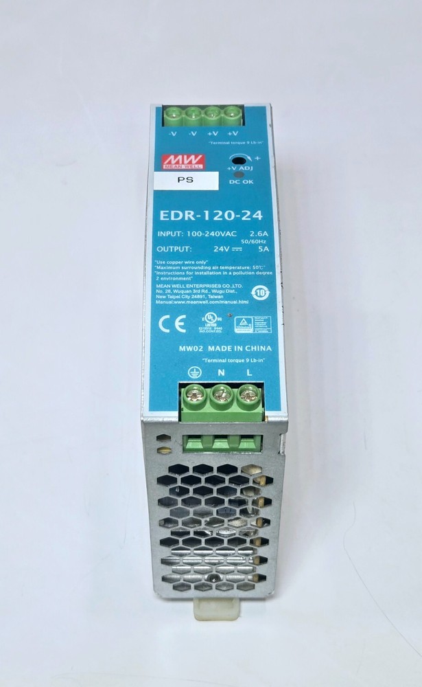 Mean Well EDR-120-24 AC-DC Industrial DIN Rail Power Supply