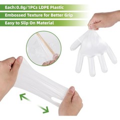 Disposable Plastic Gloves One Size Fits Most 100 Pcs Bulk Pack
