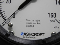 NEW Ashcroft 45-1279-ASL-04L-160#/KP 1279 Duragauge Pressure Gauge 160PSI 4.5 in