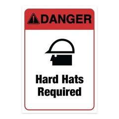 Notice Hard Hats Required Sign Vinyl Decal Window Wall Safety Warning Sticker