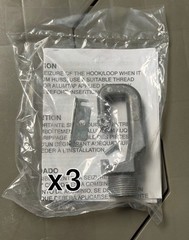 Lot of 3 Hubbell HOOKLOOP 3/4” Aluminum Lighting Fixture Mounting Hooks NOS