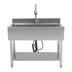 Used Commercial Sink Stainless Steel Sink Single Bowl Kitchen Sink w/ Faucet